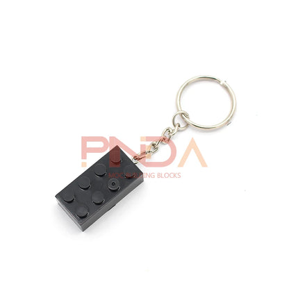 10Pcs MOC 2x4 Schlüssel Kette Bausteine ​​Kreative Geschenk mit MOC Ziegel Keychain Ziegel Platte Kompatibel 