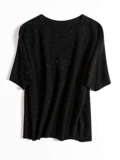 SuyaDream, 100%Merino Wool Pullovers for Woman, Round Neck, Short Sleeved Sweaters, 2025 Fall Winter Soft Warm Top, Pink, Olive