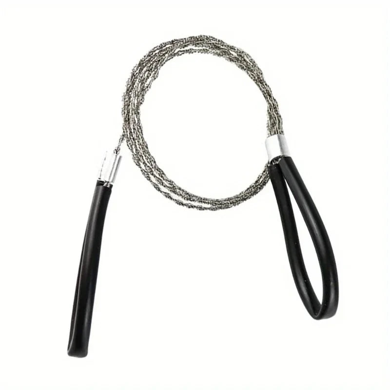 1PC portable stainless steel wire saw with finger handle, Pocket Manual chain saw for outdoor camping hiking survival