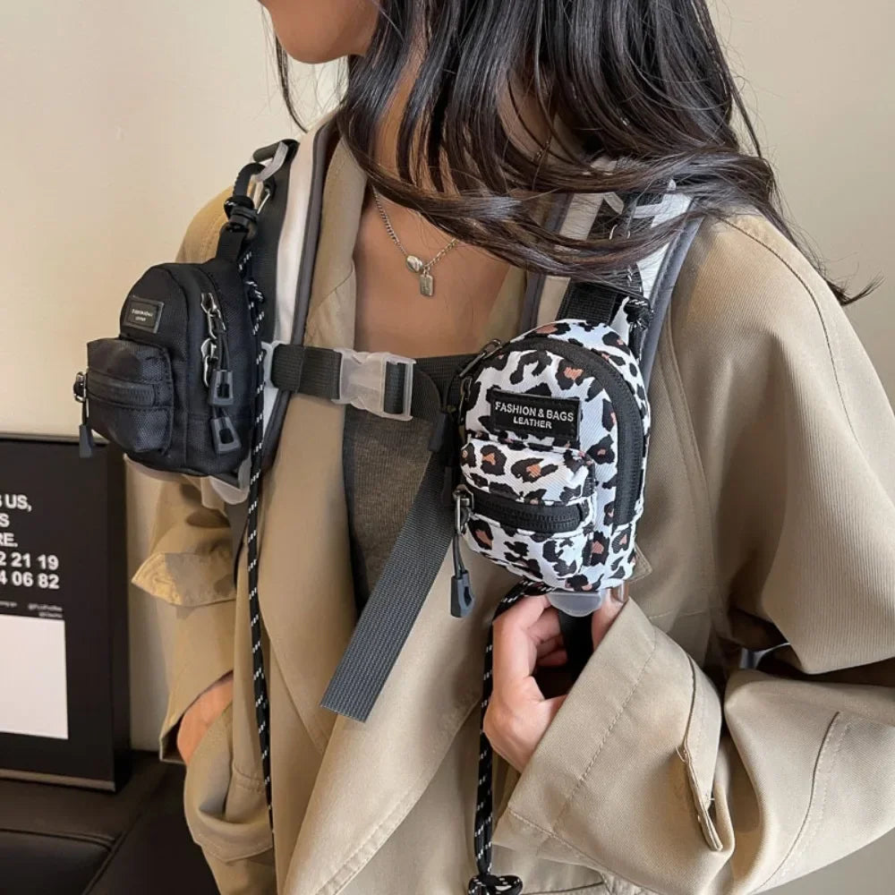 Mini Coin Purses Men Women Couples Crossbody Bag Portable Wallets Earphone Key Shoulder Bags Hip Hop Casual All-match Newest