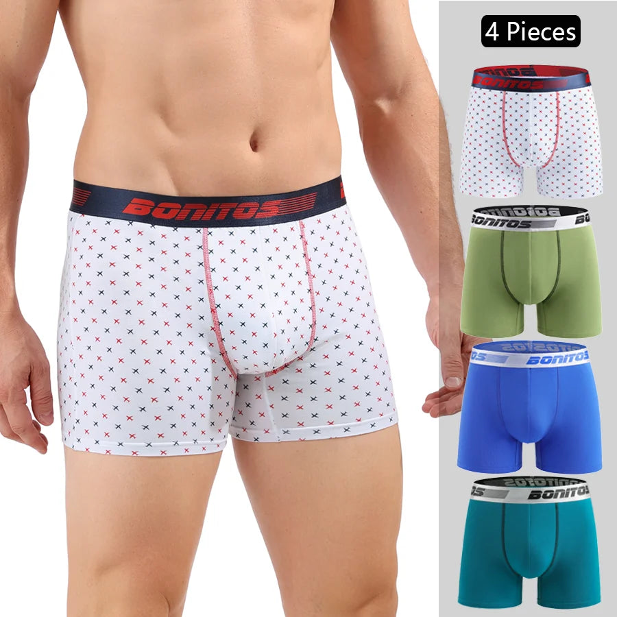 4pcs Boxer Shorts Men's Panties Homme Underpants Boxershorts Underwear for Man Cotton Male Couple Sexy Set Calecon Lot Soft Box
