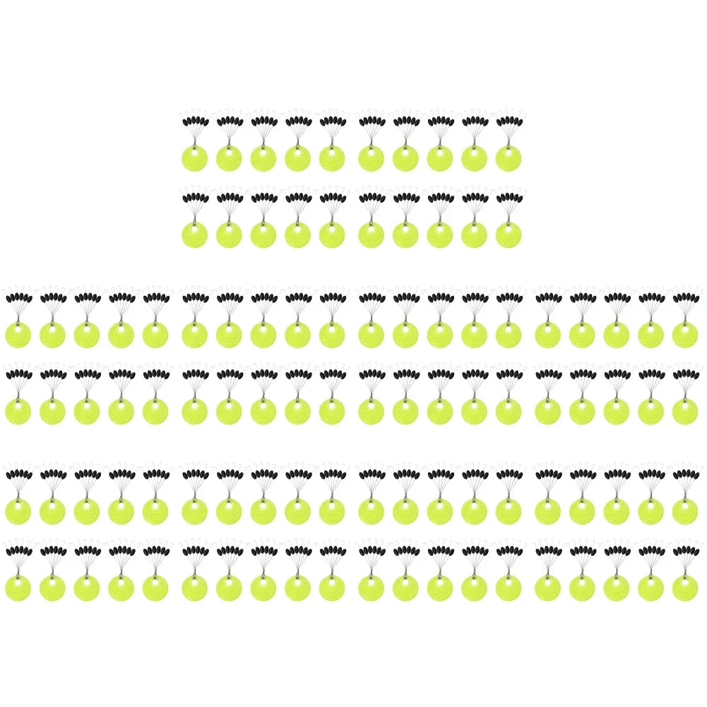 60pcs/Set 10 Group Rubber Space Beans?Stopper Oval/Long Column Shaped Fishing Line Space Beans Vertical Beans Fish Bobber Tools