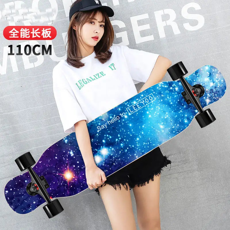 Beginner skateboard maple longboard adult street professional transportation four-wheel road board youth skateboard