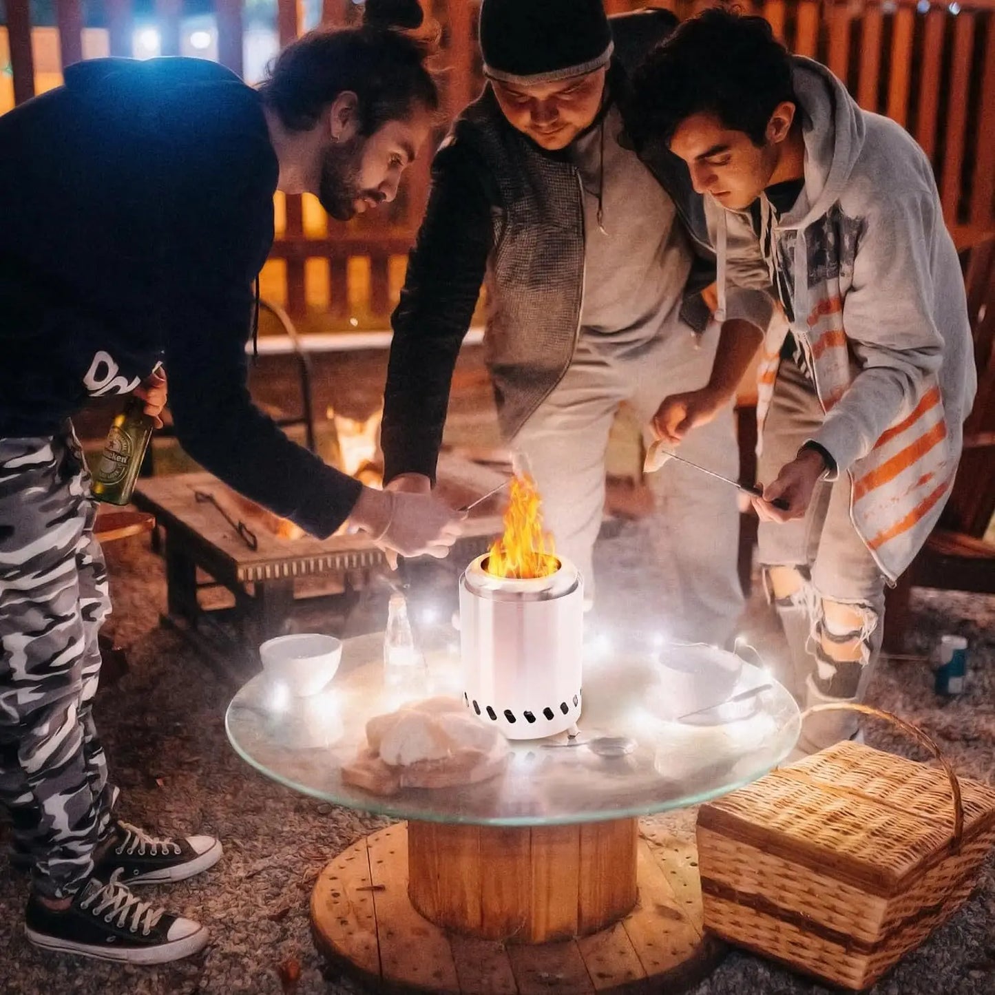 Wood Burner Stove Portable Firewood Stove Stainless Steel Outdoor Camping Smokeless stove Mini fire stove campfire stove