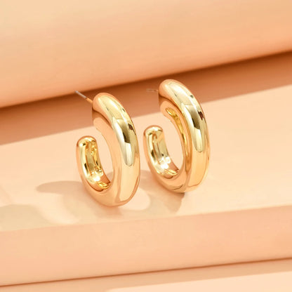 серьги Geometric Irregular Metallic Color Earrings for Women 2024 Minimalist Style Personality Earrings Trendy Jewelry Gift