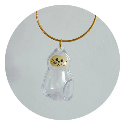 Transparent Cat/Dog Hair Collection Capsule Keychain Kawaii Memorial Pet Cat Dog Hair Capsule for Keychain DIY Pendant Accessory