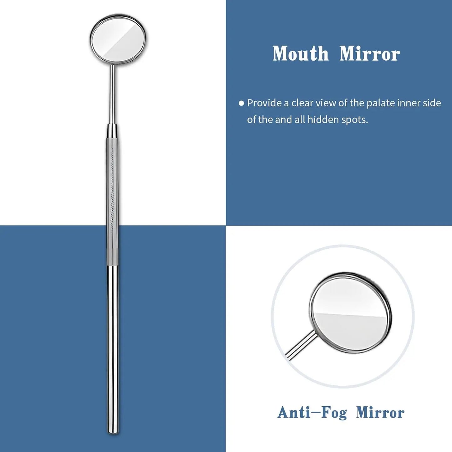 Dental Tool Set Dental Mirrors Oral Scope Tweezers 3pcs Stainless Steel Teeth Cleaning Tool Oral Dental Cleaning Kit Dentist