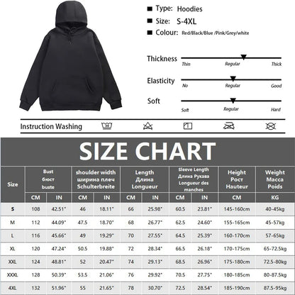 Men's Hoodies Pullover Spring Autumn Casual Hoodie Sweatshirts Solid Color Hoodies Oversize Black Sweatshirt Male Top
