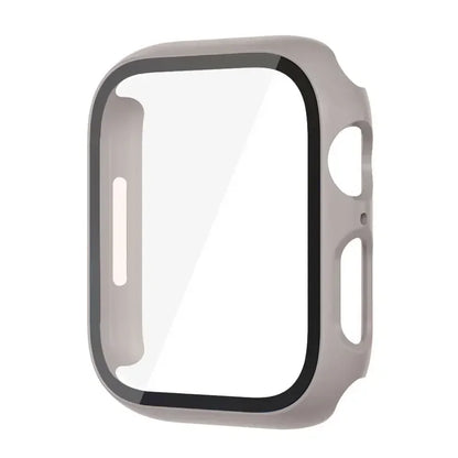 Glass+Case For Apple Watch 8 7 45mm 44mm 41mm 40mm PC Screen Protector Cover iwatch Series 3/4/5/6/SE/7/8 SmartWatch Accessories
