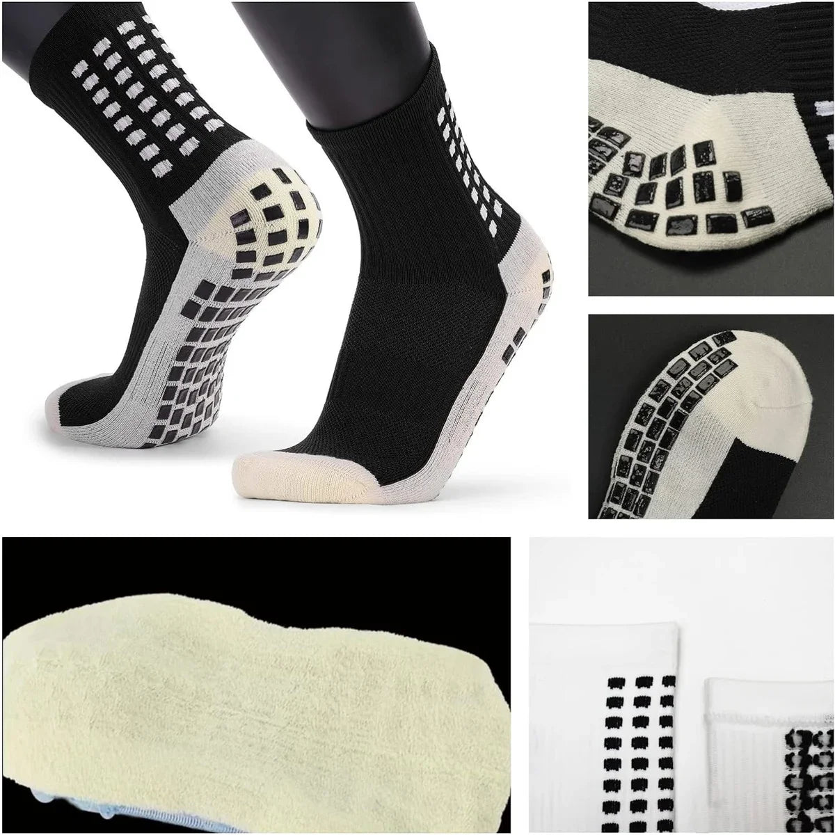 4 Pairs Anti-slip Football Socks Men Woman Non-slip Soccer Basketball Tennis Sport Socks Grip Cycling Riding Yoga Socks