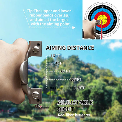 Metal Aiming Slingshot Flat Rubber Band Professional Competitive Slingsshot Outdoor Hunting and Shooting Accessories Package