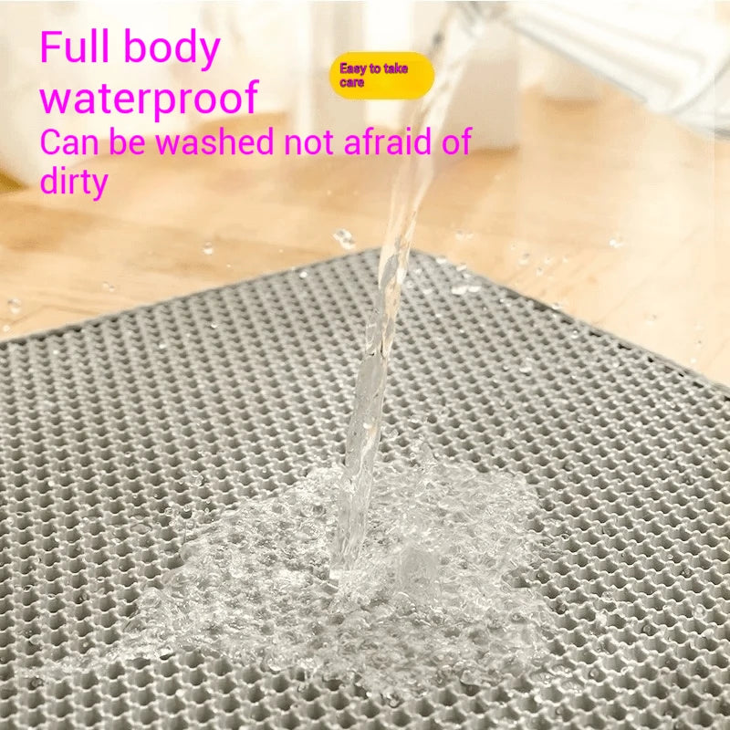 Katzenstreumatte, Anti-Auslauffilter, Anti-Spritzer, Schmutzbecken, Haustier, doppellagige Anti-Urin-Toilettenmatte, leicht zu reinigen und rutschfest 