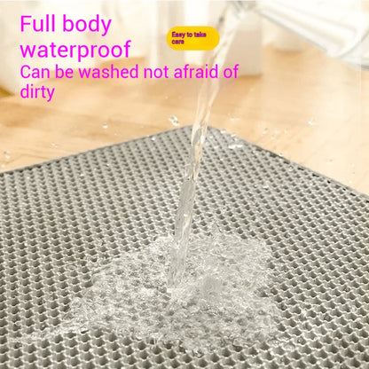 Katzenstreumatte, Anti-Auslauffilter, Anti-Spritzer, Schmutzbecken, Haustier, doppellagige Anti-Urin-Toilettenmatte, leicht zu reinigen und rutschfest 