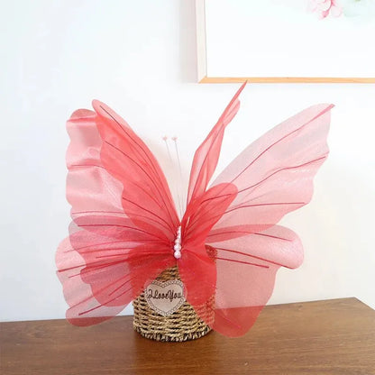50 cm large 3D simulation butterfly, wedding festival decoration, large hanging hollow tulle fake butterfly