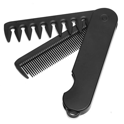 Barber Hair Clipper Folding Combs Multifuncional Plastic Wide Tooth Oil Head Comb Beard Combing Two In One Styling Tools