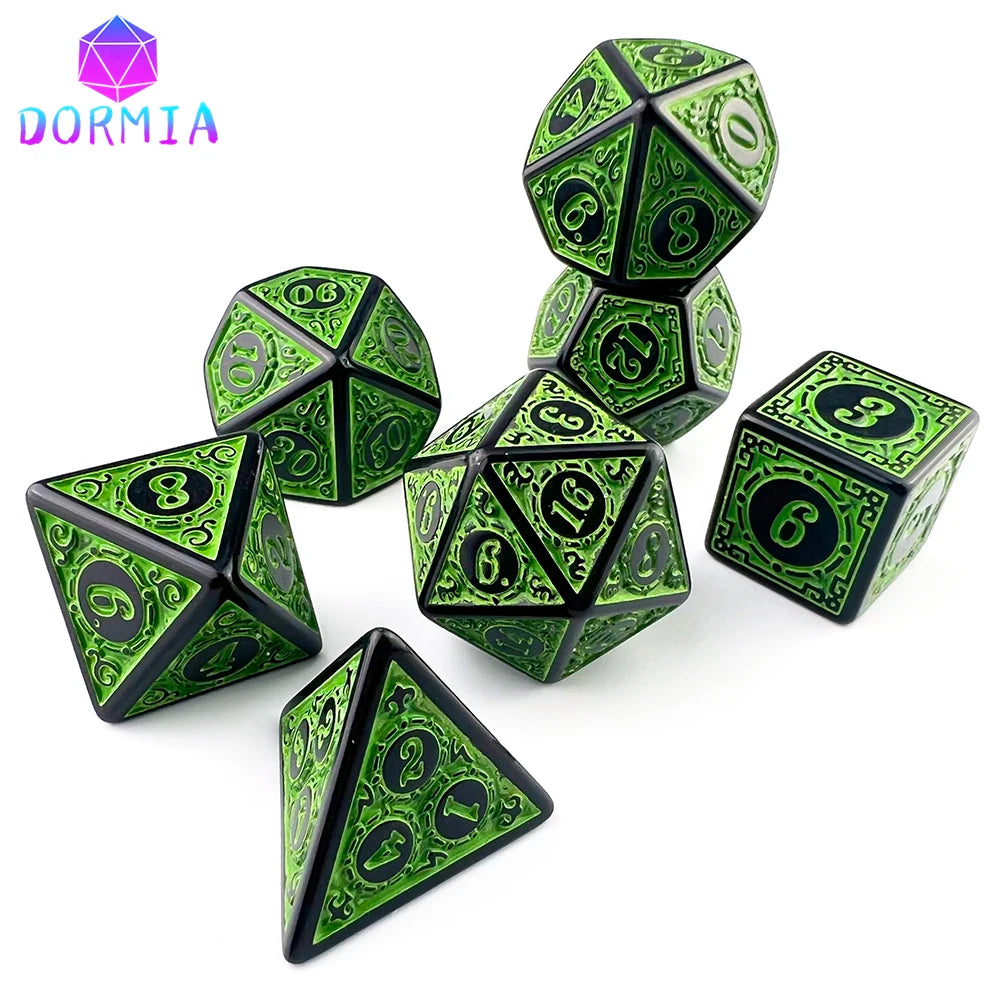 Dice Games TRPG DND Dice Set Most POP Multi Colours Amazing Retro Font Style And Pattern For Souvenirst Entertainment Board Game