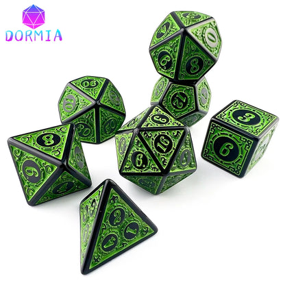 Dice Games TRPG DND Dice Set Most POP Multi Colours Amazing Retro Font Style And Pattern For Souvenirst Entertainment Board Game