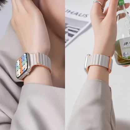 Magnetic Strap For Apple Watch Bands 46mm 42mm 49mm 45mm 44mm 41mm Silicone Sport Bracelet iWatch Series ultra 10 9 8 7 6 5 SE