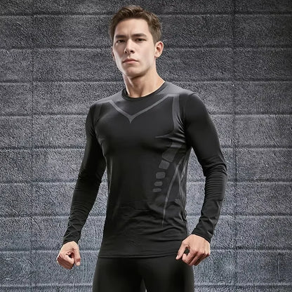 Men's T-shirt Men Running Sport T Shirt Men Compression Fitness Tops Tee Quick DryTight Training Gym Sport Running Shirts Jersey