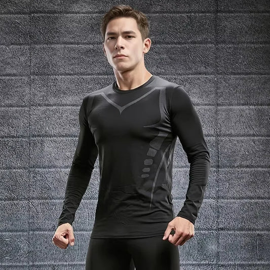 Men's T-shirt Men Running Sport T Shirt Men Compression Fitness Tops Tee Quick DryTight Training Gym Sport Running Shirts Jersey