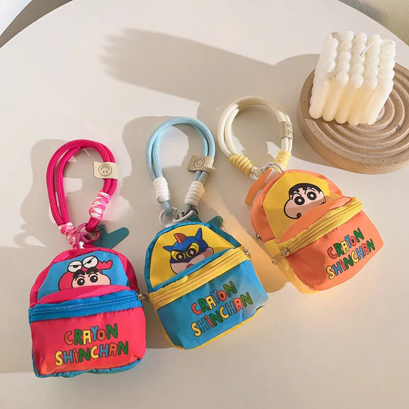 Crayon Shin-Chan Bag Mobile Phone Lanyard Wallet Earphone Case Storage Bag Anti Throwing Wrist Strap Cartoon Gifts for Kids Bag