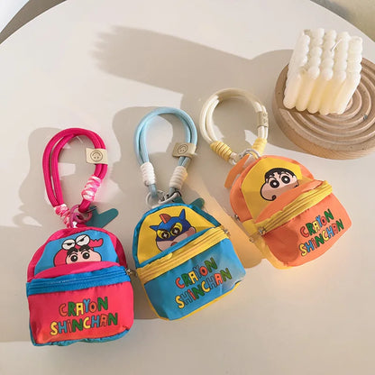 Crayon Shin-Chan Bag Mobile Phone Lanyard Wallet Earphone Case Storage Bag Anti Throwing Wrist Strap Cartoon Gifts for Kids Bag