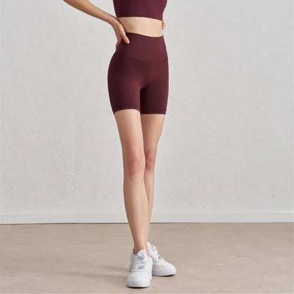 Solid Color Cycling Women Sport Yoga Short leggings Compression Support Sweat-Wickin Comprehensive Training Jog Internal Pocket