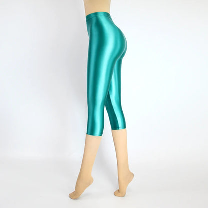 Satin Silky Smooth Women Pants Sexy Tight High Waist Gloss Pants Capris Yoga Sports Joggers Sweatpants Women Pants Bottoms