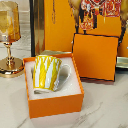 European style tableware, bone china, geometric creativity, home style steak plate dining plate, sunshine cup and plate set gift