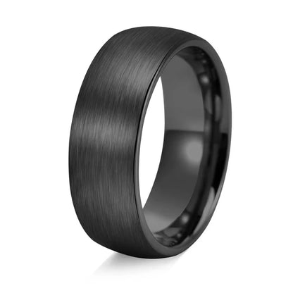 8mm Stainless Steel Men Rings Wholesale Black Groove Matte Wedding Engagement Party Gift Anniversary Rings For Women Jewelry