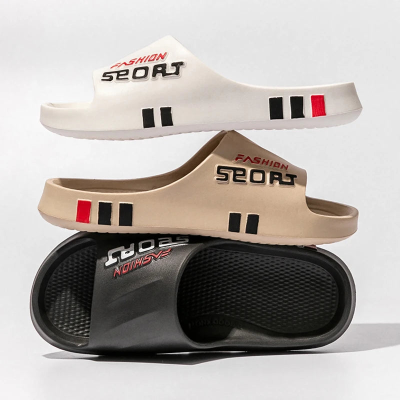 Fashion Men Massage Slippers Indoor Outdoor Sandals Beach Flip Flop Thick Sole Women Slides Summer Non-Slip Men Shower Slippers