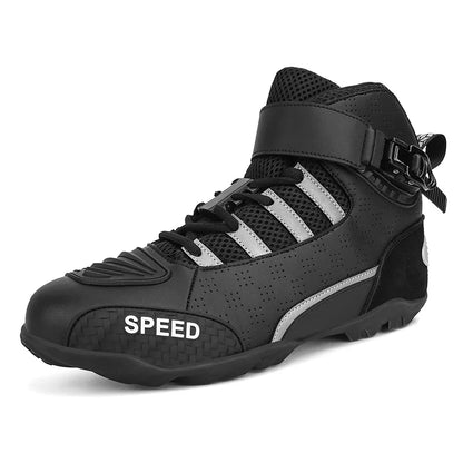 New Motorcycle Boots Men Leather Motos Breathable Anti Slip Wear-resistant Riders Boots Motorbike Racing Ankle Length Shoes