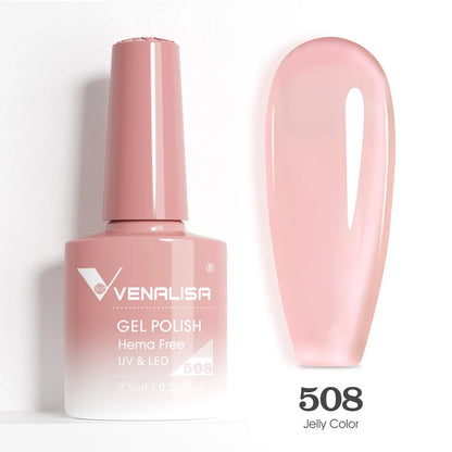 Venalisa HEMA TPO FREE Nail Gel Polish Glitter Gorgeous Full Coverage Soak Off UV LED French Nail Jelly Pink Nude Collection