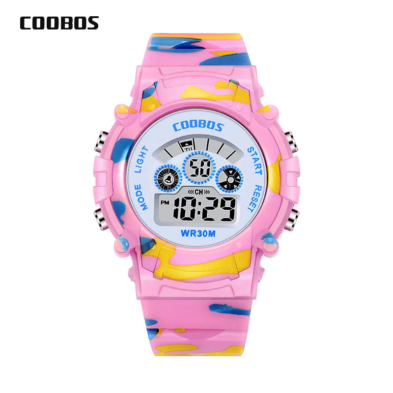 Sport Digital Watch for Kids Waterproof Luminous Children's Electronic LED Watch Fashion Multi-function Week Display Kids Watch