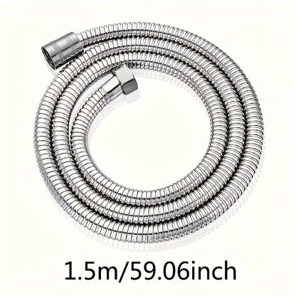 1pc Flexible Stainless Steel Shower Hose - 1.5m/2m/3m, Explosion-Proof with Electroplated Metal Finish, Easy Wall-Mount Installa