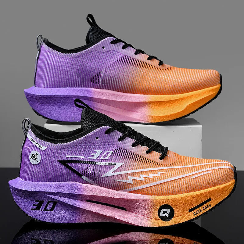 Men's Sports Shoes Full Palm Carbon Plate Running Shoes Men's and Women Marathon Racing Shock-absorbing Athletics Training Shoes