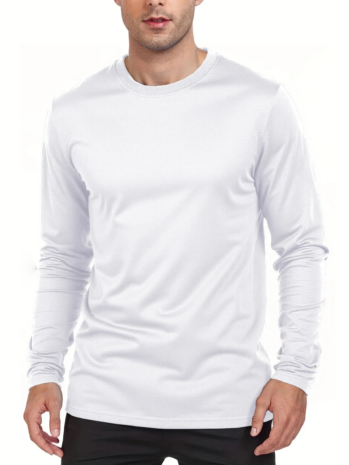 Spring Autumn Men??s T-shirts Long Sleeve Casual Tops Solid Color High Quality Male T-Shirt Classic Men Clothing