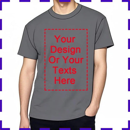 Your Design Here T Shirts Cotton Custom T-Shirt Make Your Design Logo Text for Men and Women Personalized Tshirt Summer Presents