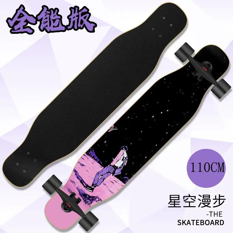 Beginner skateboard maple longboard adult street professional transportation four-wheel road board youth skateboard