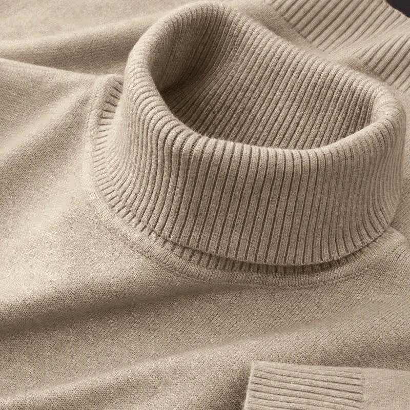 2025 New Mens Knitted Sweaters Solid Color Turtleneck Breathable Pullovers Warm Outdoor Basic Streetwear autumn Business Tops