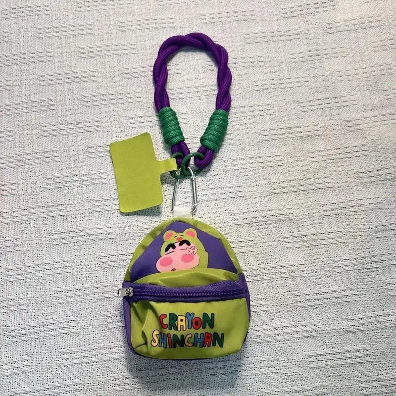 Crayon Shin-Chan Bag Mobile Phone Lanyard Wallet Earphone Case Storage Bag Anti Throwing Wrist Strap Cartoon Gifts for Kids Bag