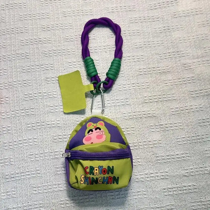 Crayon Shin-Chan Bag Mobile Phone Lanyard Wallet Earphone Case Storage Bag Anti Throwing Wrist Strap Cartoon Gifts for Kids Bag