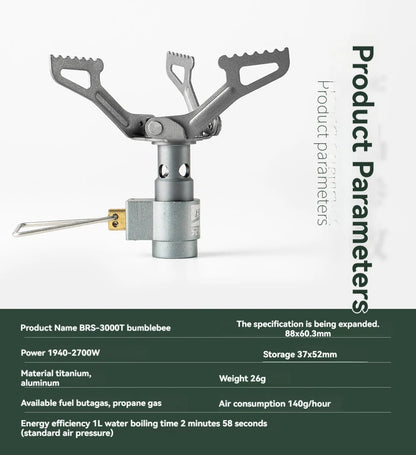 BRS-3000T Titanium Mini Camping Gas Burners 25g One-Piece Pocket Stove Outdooor Hiking Folding Cooking Furnace Portable ?