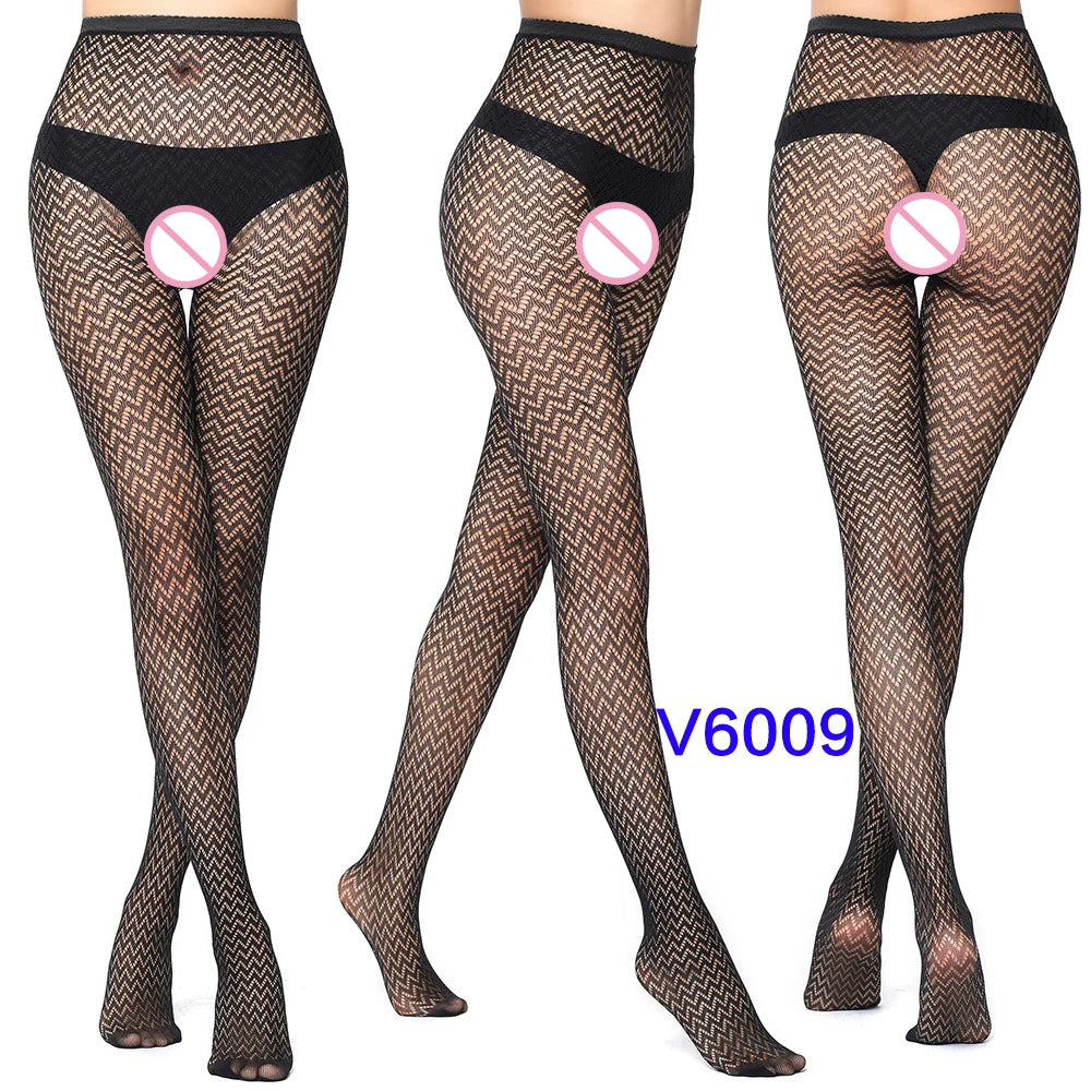 Sexy Hollowed Out Bottomed Pantyhose Classic Lolita Fishnet Lace Mesh Stockings Women Girls Gothic Punk Retro Spider Web Tights