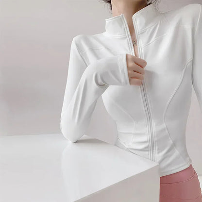 Sun Quick Drying Sports Coat Women's Tight Top Yoga Jacket Long Sleeve Zipper Jacket Running Fitness Women's Jacket S-3XL