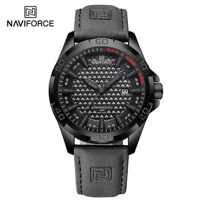 NAVIFORCE Brand Men Fashion Quartz Watches Male Leather Strap Sport Waterproof Wristwatches CalendarClock Relogio Masculino