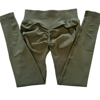 No Logo Scrunch Bum Gym Legging for Women Low Waistband Seamless Yoga Legging Workout Yoga Pants Push Up Sports Tights