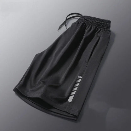 New Black Running Shorts Men Striped Printing Loose Basketball Sport Gym Breathable Shorts Fitness Training Workout Bottom Male