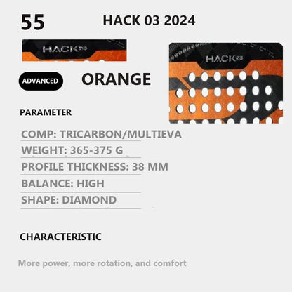 Professional Padel Tennis Racket Carbon Fibre Composite Diamond Shaped EVA Laminated Foam HPS Fengdong 3D SPIN Sports Racquet