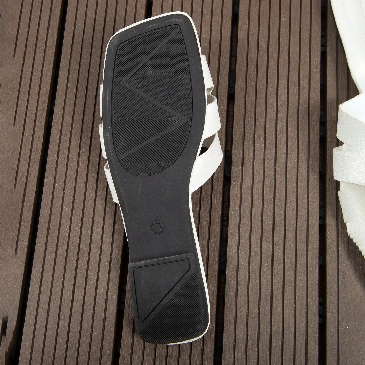 Women's Leather Flat Sandals Exposed Heel Beach Shoes Couple's Slip-On Casual Footwear Comfortable Foot Fashion